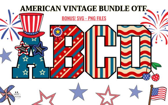 American Vintage Bundle: Patriotic Typography for Impactful Design