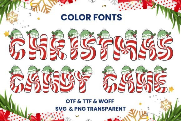 Christmas Candy Cane: A Festive Color Font for Designers