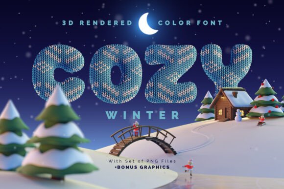 Cozy Winter: Elevating Designs with 3D Textured Typography