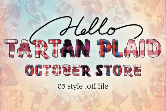 Elevate Holiday Designs with Red Tartan Plaid Typography