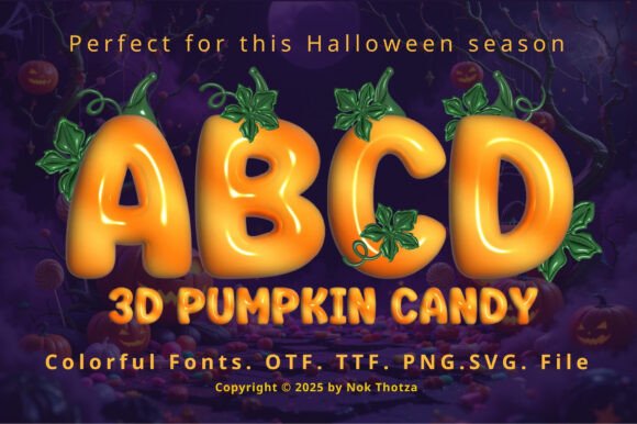Infuse Halloween Projects with Playful 3D Pumpkin Candy Typography