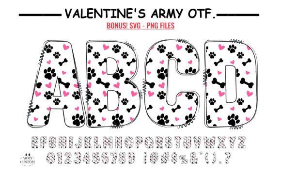 Love Valentine's Dog Paw: A Whimsical Font for Heartfelt Design
