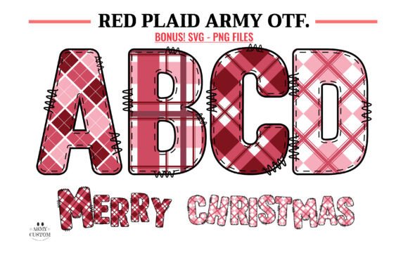 Red Plaid Bundle Army: A Typeface for Festive Branding