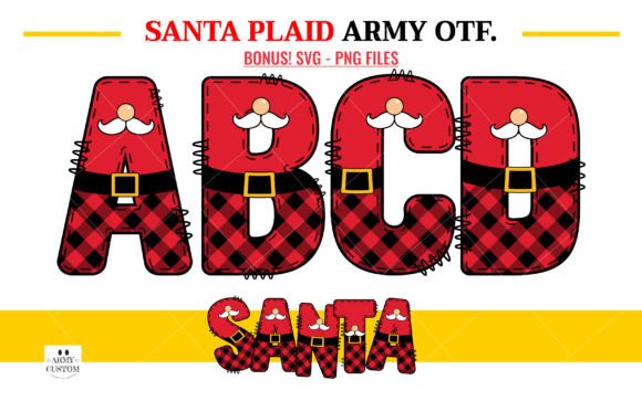 Santa Plaid Army: Elevate Festive Design with Whimsical Typography