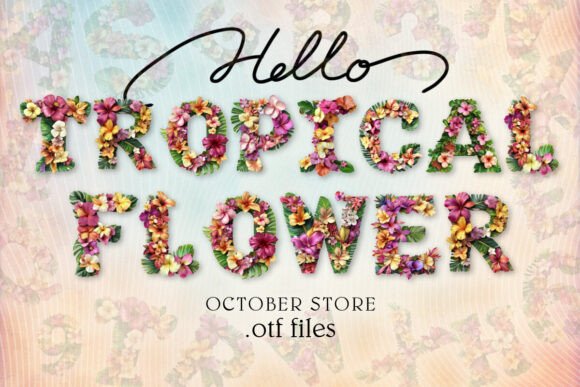 Tropical Flower Summer Alphabet Font: A Design Asset